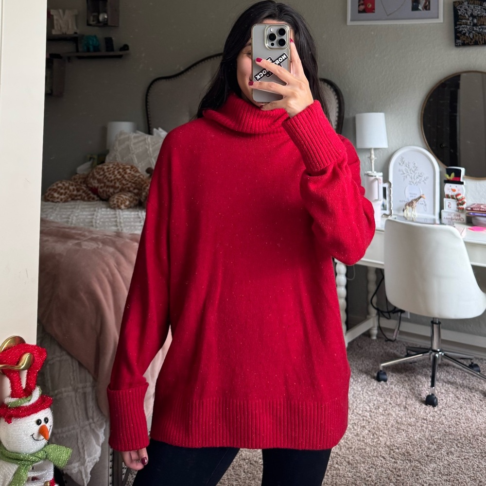 Old Navy Vibrant Red Cowl Neck Sweater